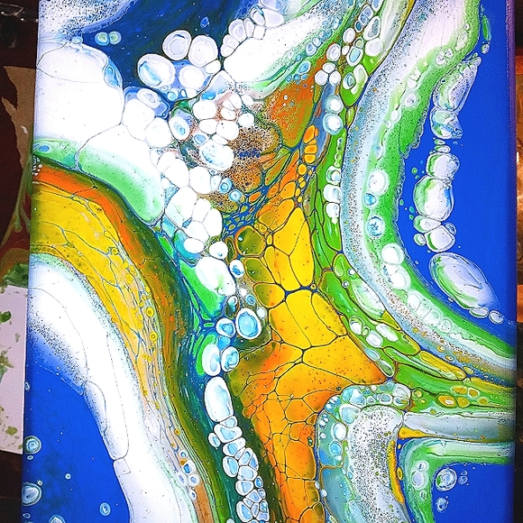 Acrylic pour painting on canvas - Picture 1 of 1